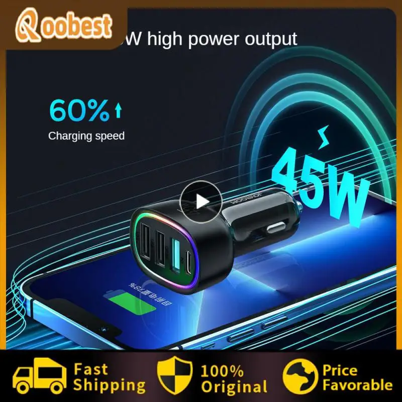 

Mobile Phone Fast Charging Portable Black Car Phone Charger Multi-interface Durable Usb Car Charger Car Accessories Car Charger