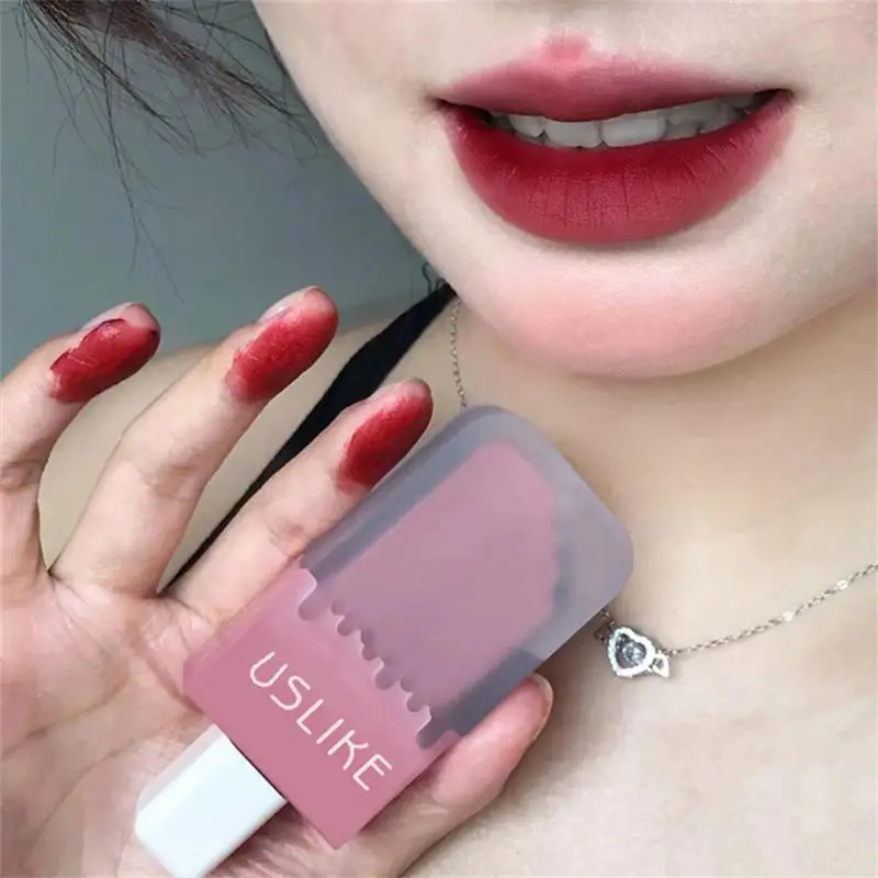 

Ice Cream Lip Glaze Long Lasting Waterproof Matte Velvet Lip Gloss Dark Red Pigment Lipstick Lip Women Makeup Cosmetics Tools