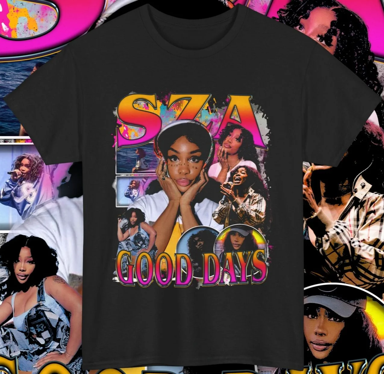 Рубашка SZA с рисунком винтажная футболка Good Days RnB Singer Artist Merch
