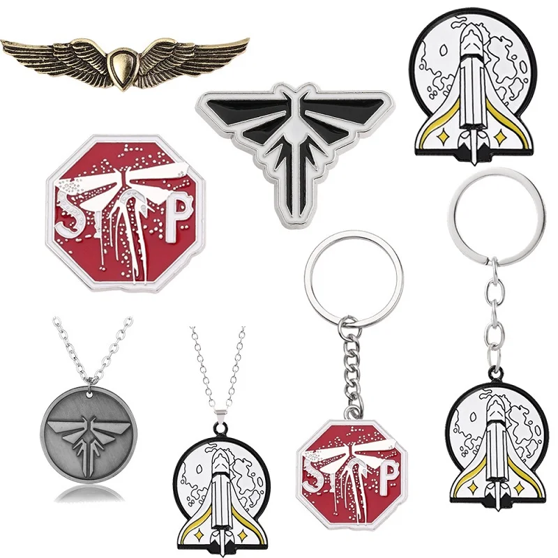 

Game The Last of Us 2 Keychain Metal Pendant Keyring Bead Chains Necklace For Men Car Jewelry llavero Porte Clef Chaveiro Gift