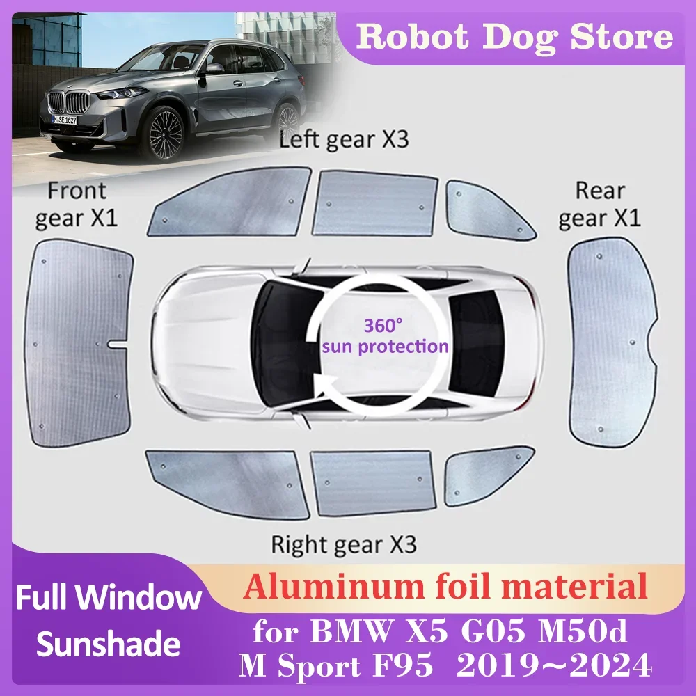 Коврик от солнца для BMW X5 G05 M50d M Sport F95 2019 ~ 2024 солнцезащитный козырек окон на крыше