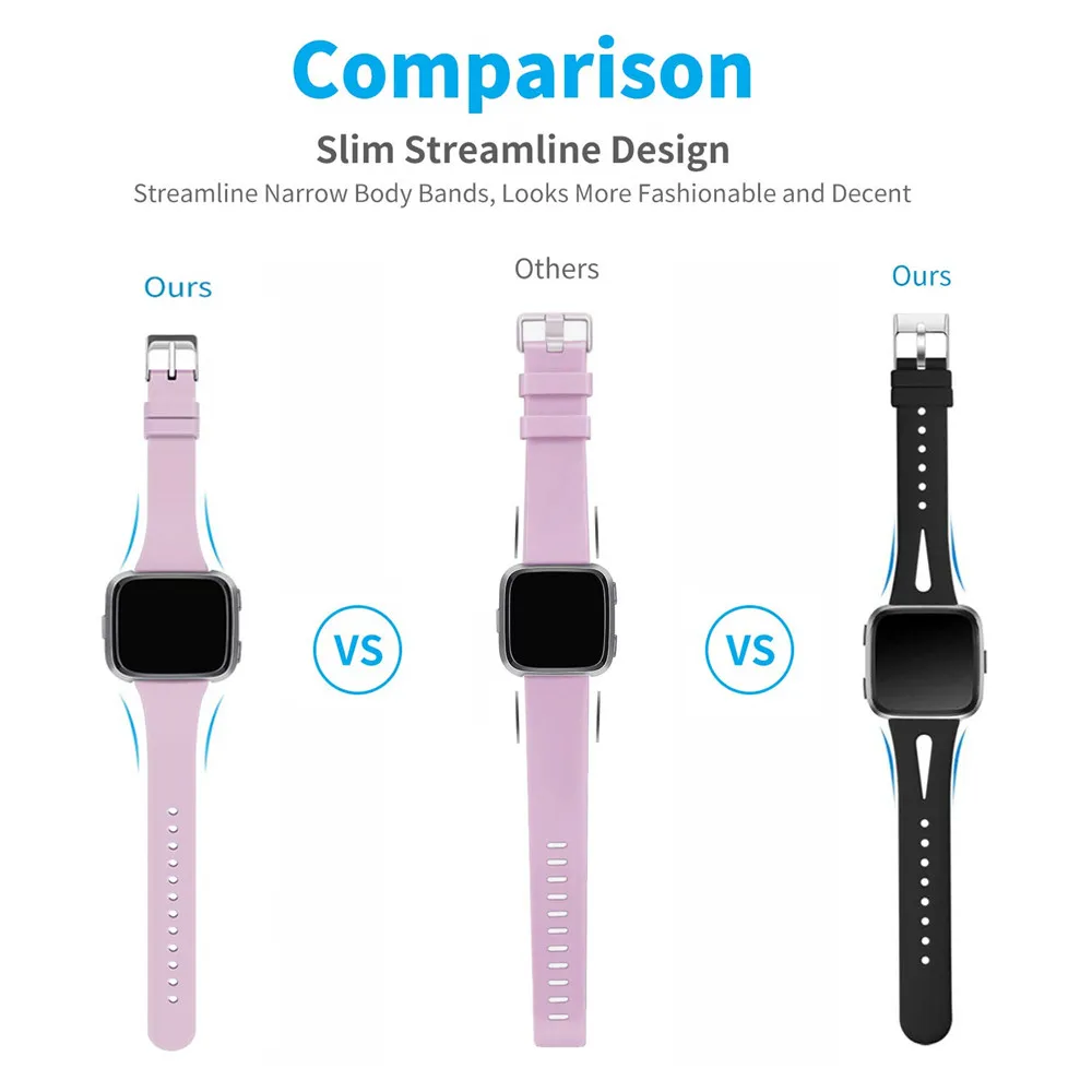 12pcs/lot Silcone Strap For Fitbit Versa 2 1 Watchband Wristband For Fitbit Versa Lite Strap Replacement Slim Thin WatchBand
