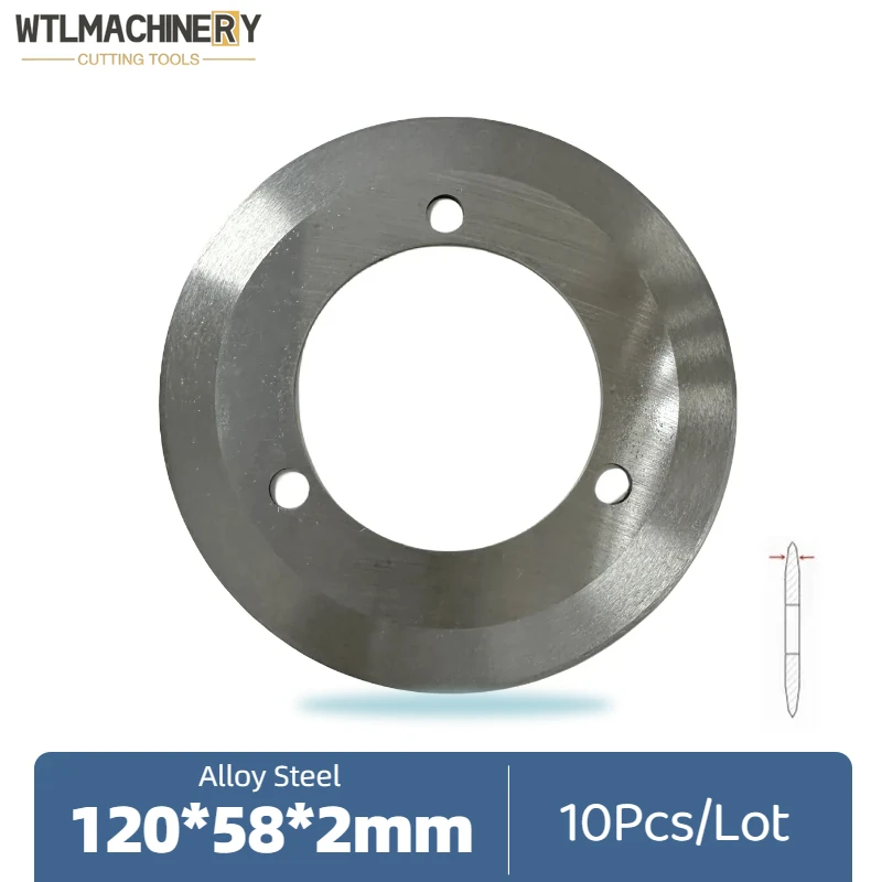 10 шт. скругленные лезвия двойная скошенная кромка и держатель OD:120 мм для нетканых