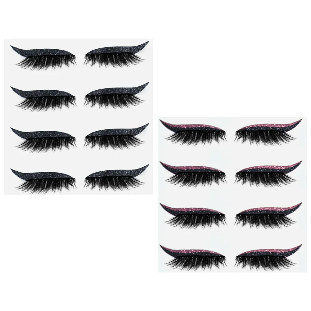 

8Pairs False Eyelashes Extension Adhesive Eyeliner Sticker Eyeliner Decal Self- Adhesive Eyeliner Eye Strip
