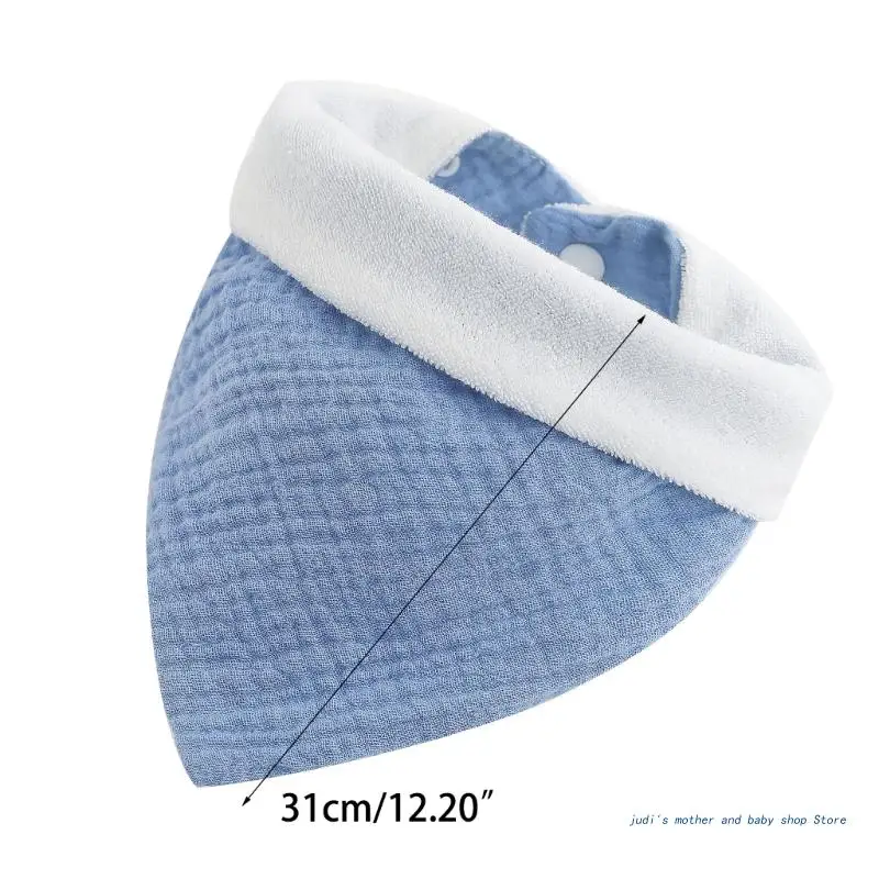 67JC Baby Burp Cloths Gauze Cotton Bib Adjustable 2-Step Snap Button Feeding Bibs Skin Friendly Nursing Bib High Absorbent images - 6