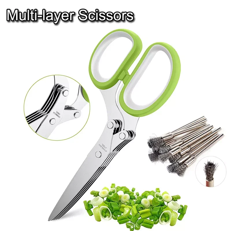 

New in Multi-layer Scissors Kitchen Scissor Multipurpose Chopping Shear Multipurpose Onion Cutting Knife Herb Seaweed Spice Scis