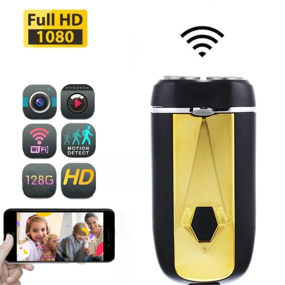 

2 в 1, Мужская Беспроводная электробритва с камерой 1080p и поддержкой Wi-Fi