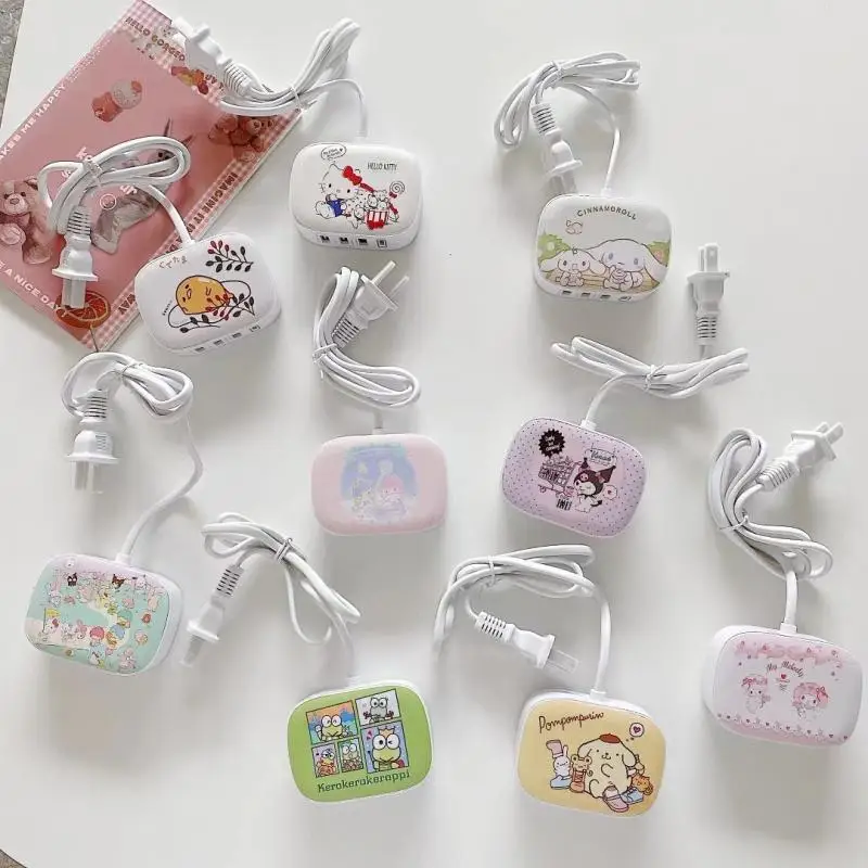Kawaii Sanrioed Anime Cinnamoroll My Melody Kuromi Purin Dog Little Twin Star Cute Travel Usb Mobile Phone Charger Accessories