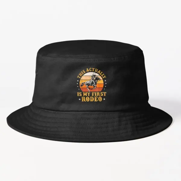 

This Actually Is My First Rodeo Country Bucket Hat Outdoor Cheapu Solid Color Black Boys Spring Summer Casual Women Fishermen