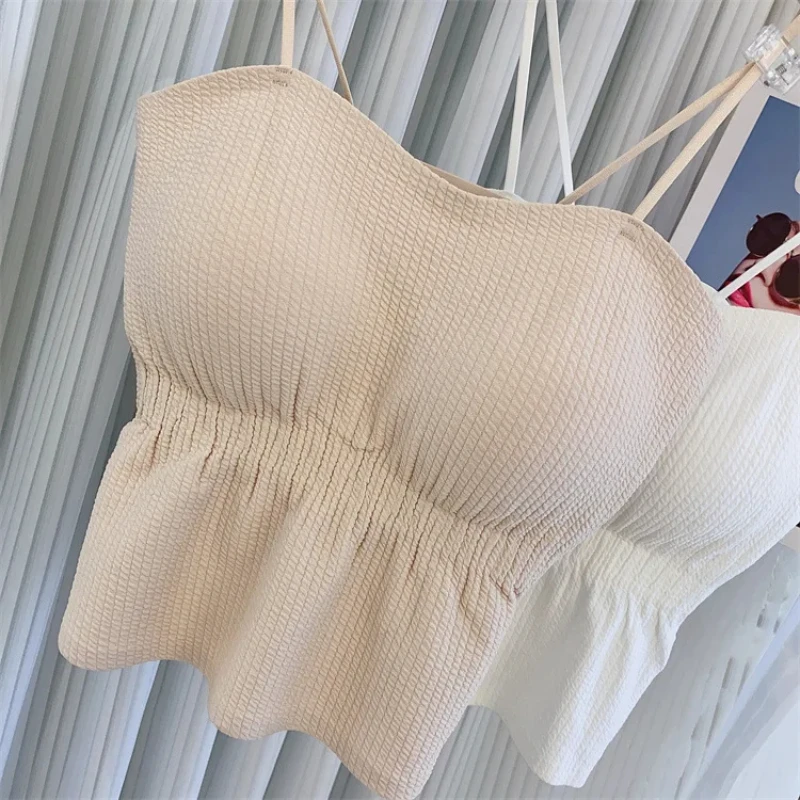 Нижнее белье женское дышащее с красивой спинкой майка без рукавов укороченная