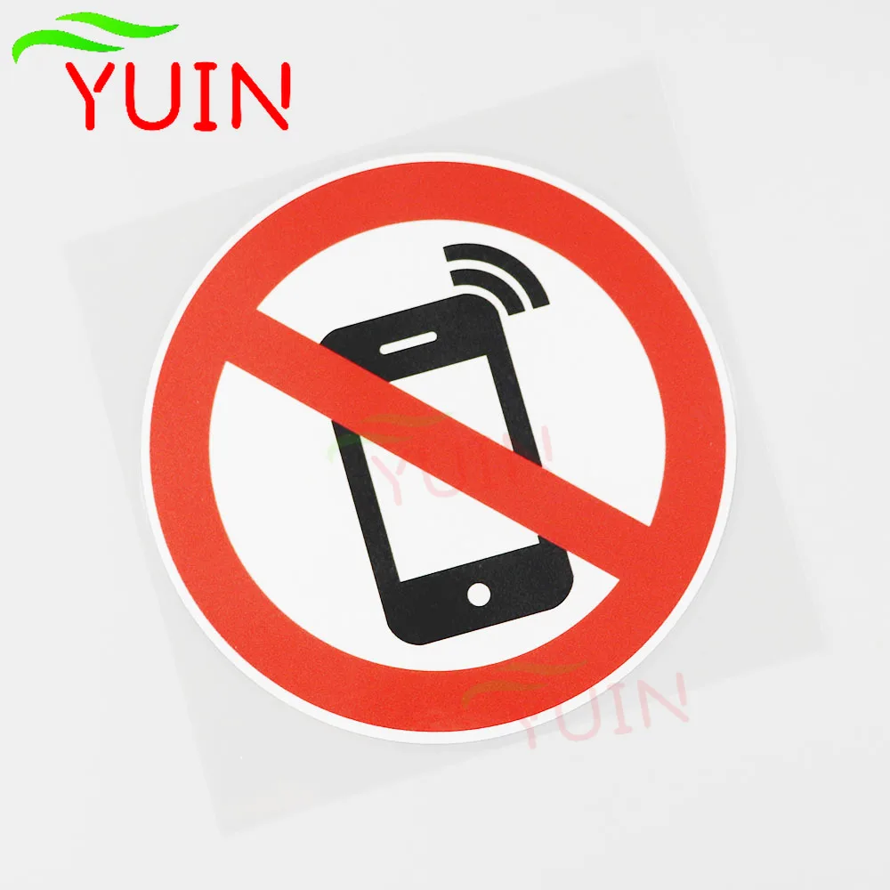 

Do Not Use Mobile Phones Warning Sign Car Sticker Fashion Graphic Decoration Accessories PVC Motorcycle Waterproof Decal 12*12cm