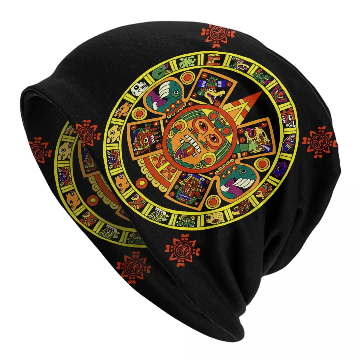 Mandala Azteca Adult Men's Women's Knit Hat Keep warm winter Funny knitted hat