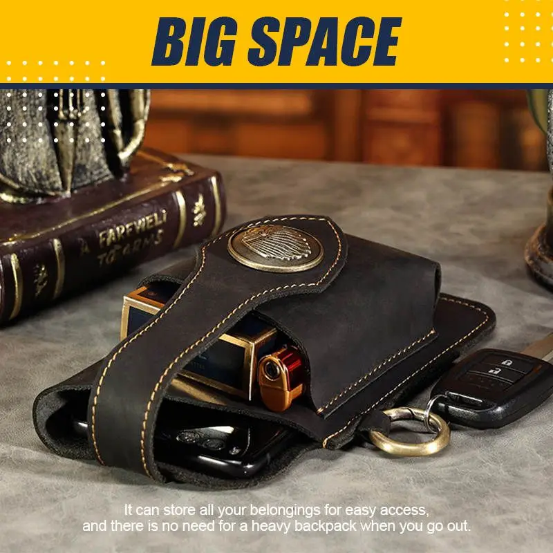 rolling tool chest Waist Bag Genuine Leather Retro Men's Bag Belt Packs Holster for Cell Phone Pouch Cigarette Box Wallet Case for IPhone Huawei roller cabinet