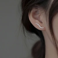 new women simple wave stud earrings elegant drop earrings girls summer newest versatile fashion retro metal ear jewelry