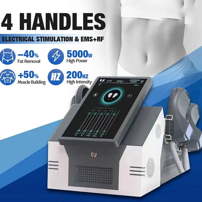 

Ems Массажная Лепка тела с 4 ручками, экстракт мышечного стимулятора, скульптурная Электромагнитная фитнес-машина для похудения