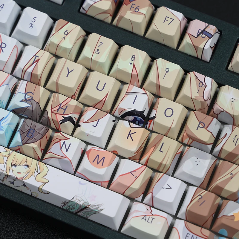 Игровая механическая клавиатура Genshin Impact Barbara 108 Key PBT DYE Sublimation Cherry Profile MX Cross Axis Switch
