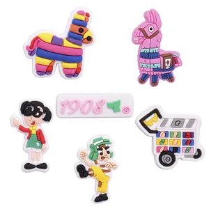 1-6Pcs Mexican Style Boy Girls Sheep Horse PVC Cartoon Shoe Charms Garden Shoes Decoration Buckle Cl in USA (United States)