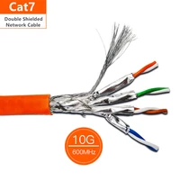 ethernet cat7 sftp double shielded rj 45 patch cord awg23 lszh support ftth lan cable 10gbps high speed rj45 network cable cat 7