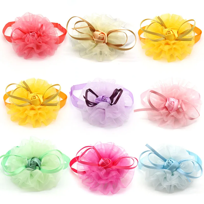 

30 Pc Pet Grooming Dog Accessories For Medium Large Dog Flower Style Dog Bow Tie Necktie Dog Wedding Party Grooming Accessories