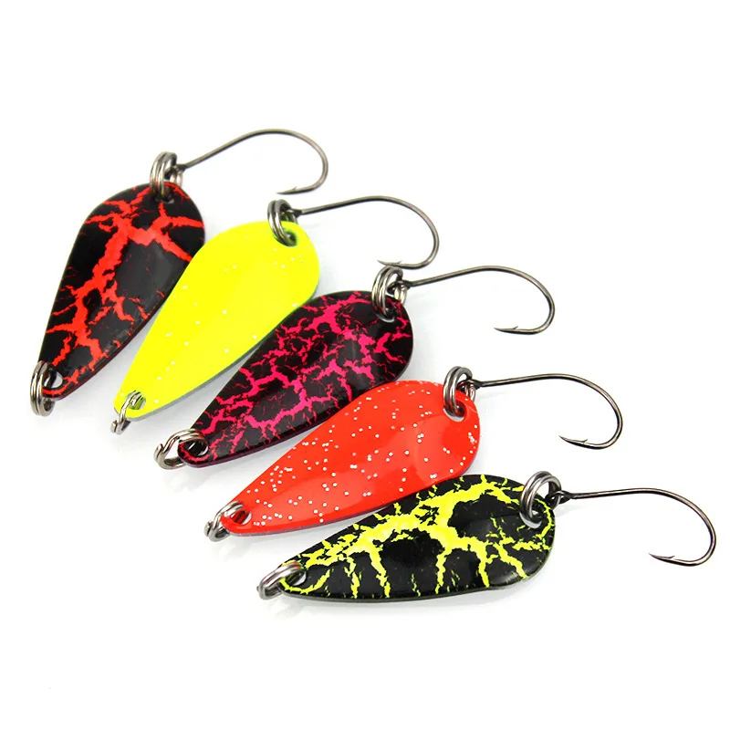 

1 шт., 5 цветов, рыболовные крючки, приманка с блестками, 3 см (2,7 г), медная приманка, рыболовные крючки, подходят для рыболовных снастей, рыболо...