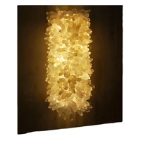 luxury natural crystal stone wall lamp villa hotel wall decoration led lights custom sizecd