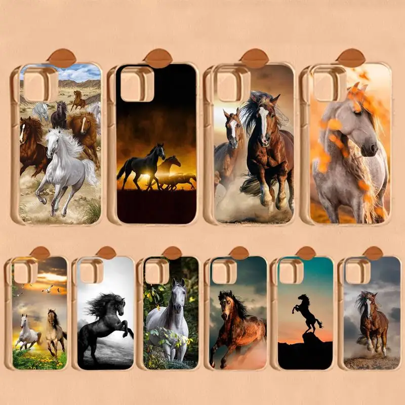 

Animal Horse Phone Case For iPhone 14 11 12 13 Mini Pro XS Max Cover 6 7 8 Plus X XR SE 2020 Funda Shell
