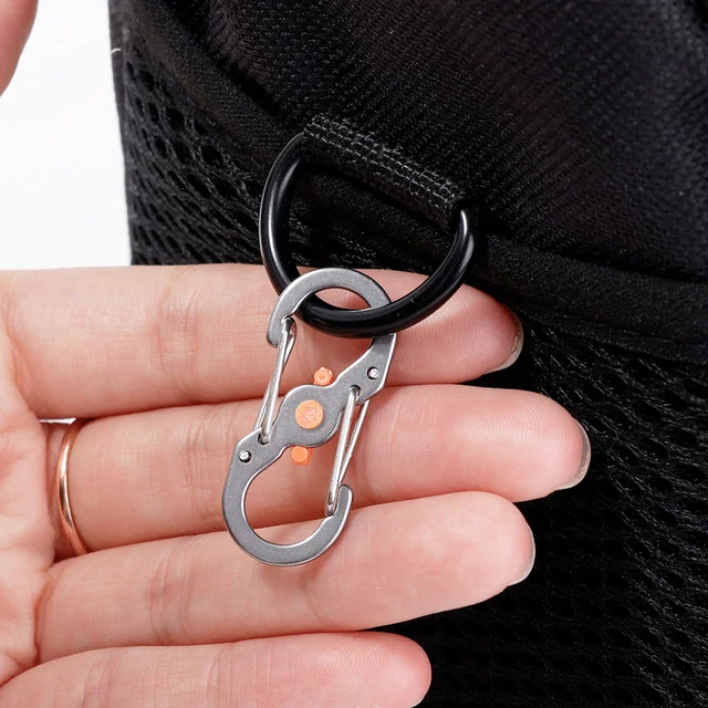 10Pcs Outdoor Camping Carabiner 8 Shaped S Buckle with Lock Mini Keychain Hook Anti-Theft Backpack Buckle Key-Lock Tool 3