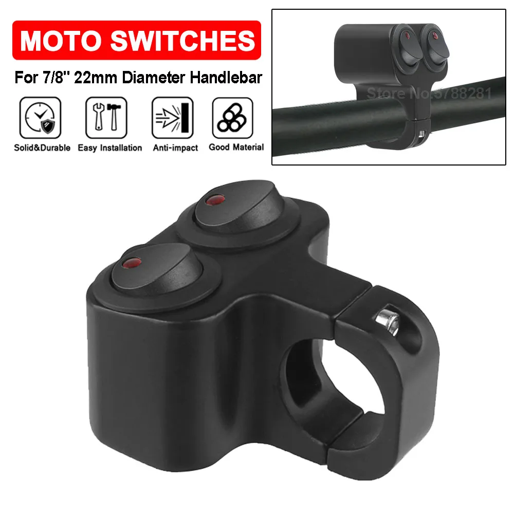

7/8'' 22mm Motorcycle Switch For BMW F800GS Handlebar Headlight Fog lights Flasher Speaker CNC Dual Button Control ON/OFF Switch