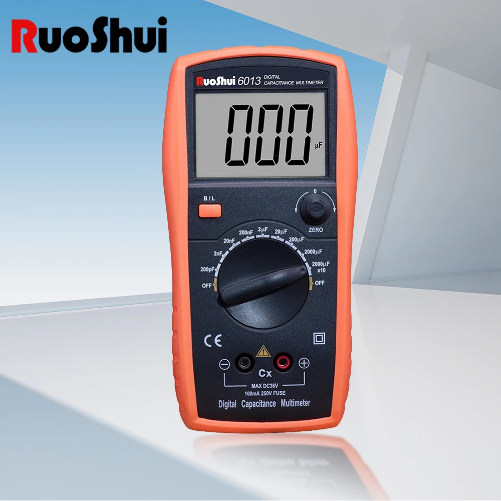 RuoShui Digital Capacitance Meter  Range 200pF-20000uF High Precision Handheld Capacitance LCR Meter Capacitor Tester