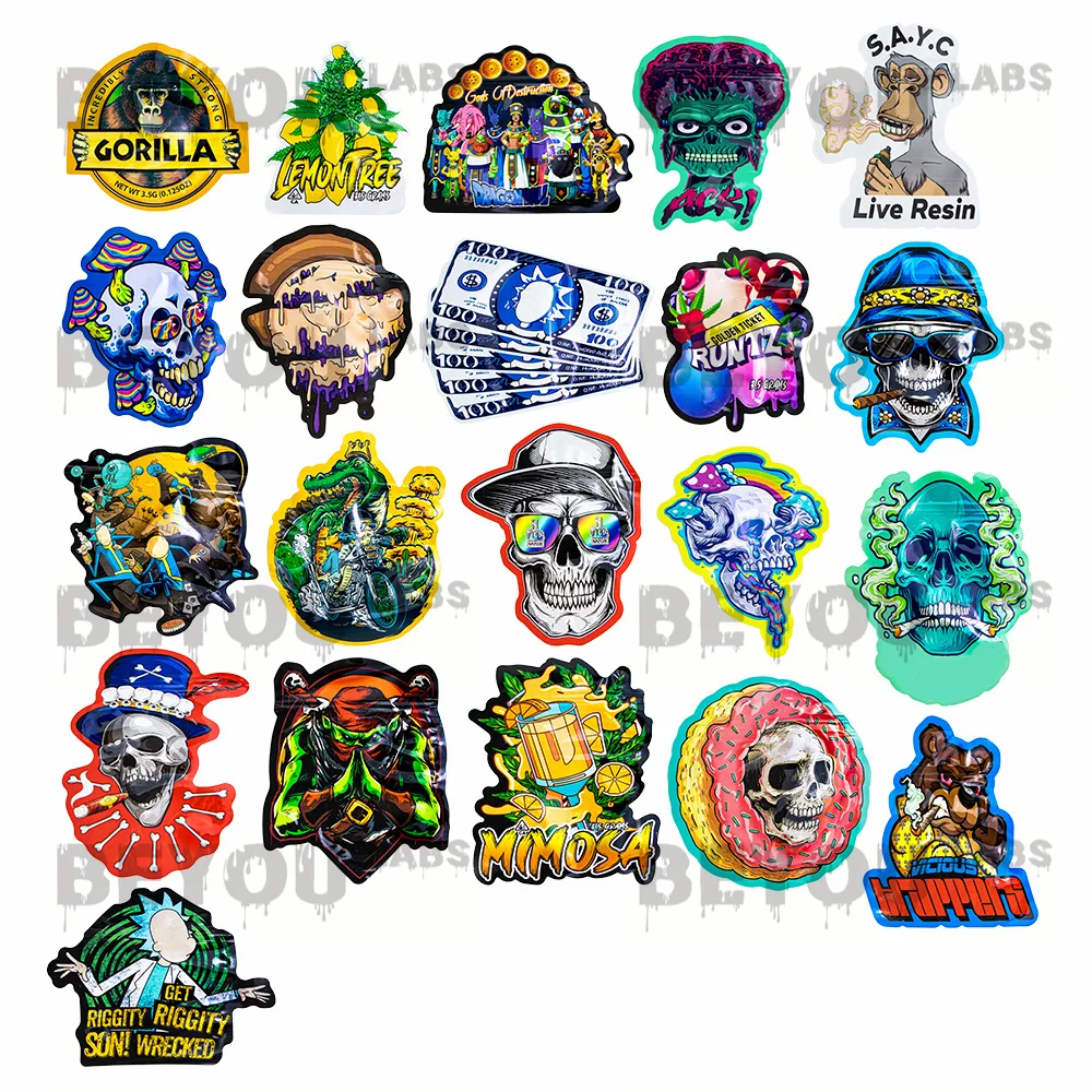 3 5 г сумка специальной формы Smellproof голографические мешки многоразовая фольга с