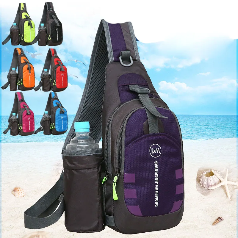 

USB Charging Chest Bag With Headset Hole Mens Multifunction Single Strap Anti Theft Chest Bag With Adjustable Shoulder Strap