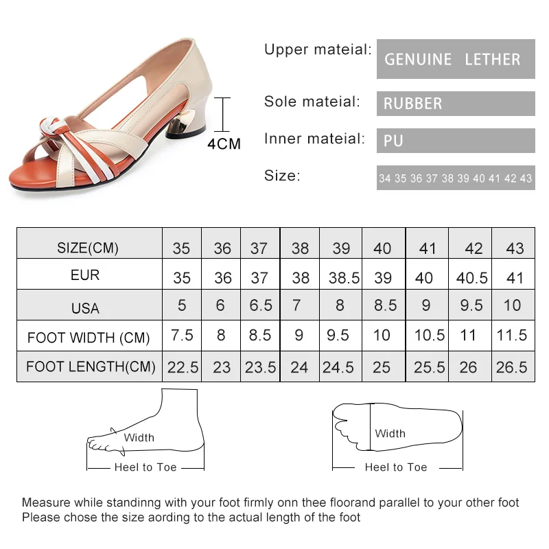 Genuine Leather Sandals Female 2023 Summer New Fashion Fish Mouth Shoes Middle Heel One Foot Sandals Ladies