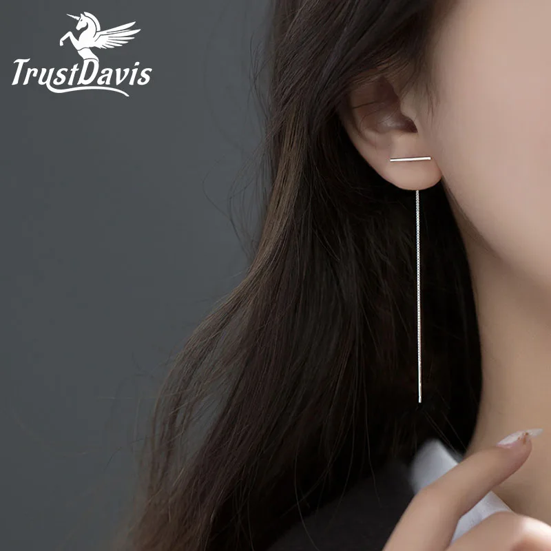 TrustDavis минималистичные серьги-гвоздики из стерлингового серебра 925 пробы с