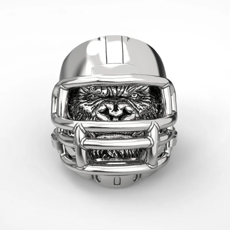 

Gorilla Helmet огромное кольцо с головой призрака властительный Ретро панк атмосфера высококачественный хип-хоп бейсбольный шлем мужские ювелирные изделия