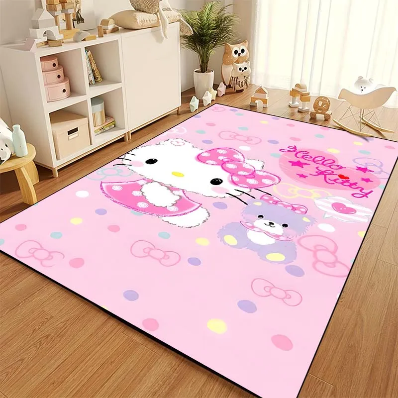 Sanrio Hello Kitty Kawaii Cat Pattern Ковер для гостиной спальни прикроватный коврик ванной