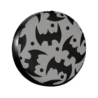 1PC Car Spare Tire Cover Gray Black Bats Polyester Auto Wheel Tire Storage Bag Vehicle Tyre Dust-proof Protector