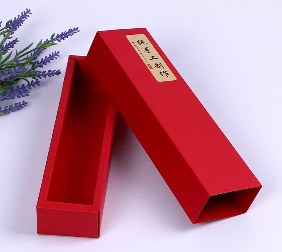 

10pcs Kraft Paper Packaging Box Cardboard Gift Packing Box Red Large Paper Drawer Boxes PVC Window Jewelry Soap Candy Boxes