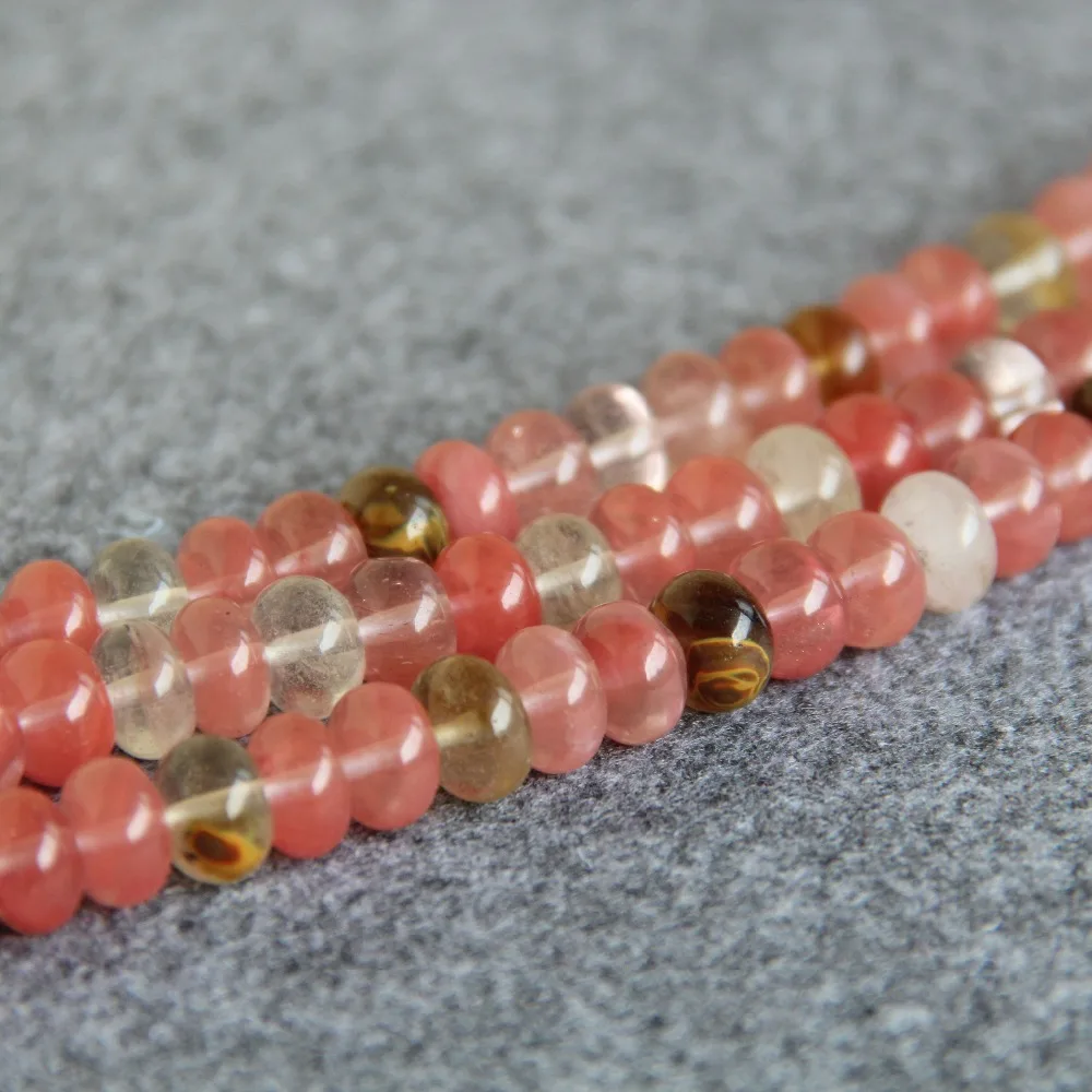 

8x10mm Fashion Abacus Multicolor Pink Watermelon Tourmaline GemStone Loose Beads 15inch DIY Bead Jewelry Making Design