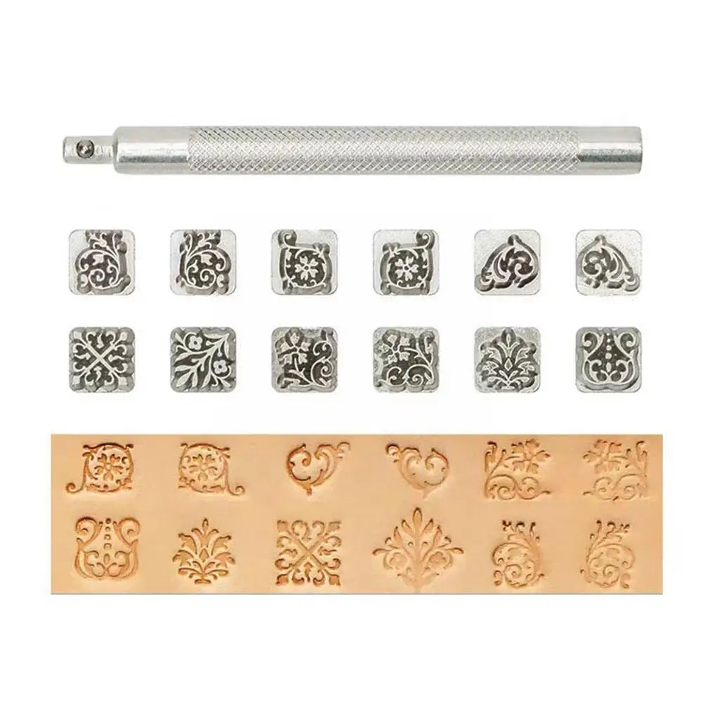 Leather Stamping Printing Tools Kit Zinc Alloy Stamp Craft New Making Leather Seal DIY Punch Working Carving Art Saddle Too N8J9
