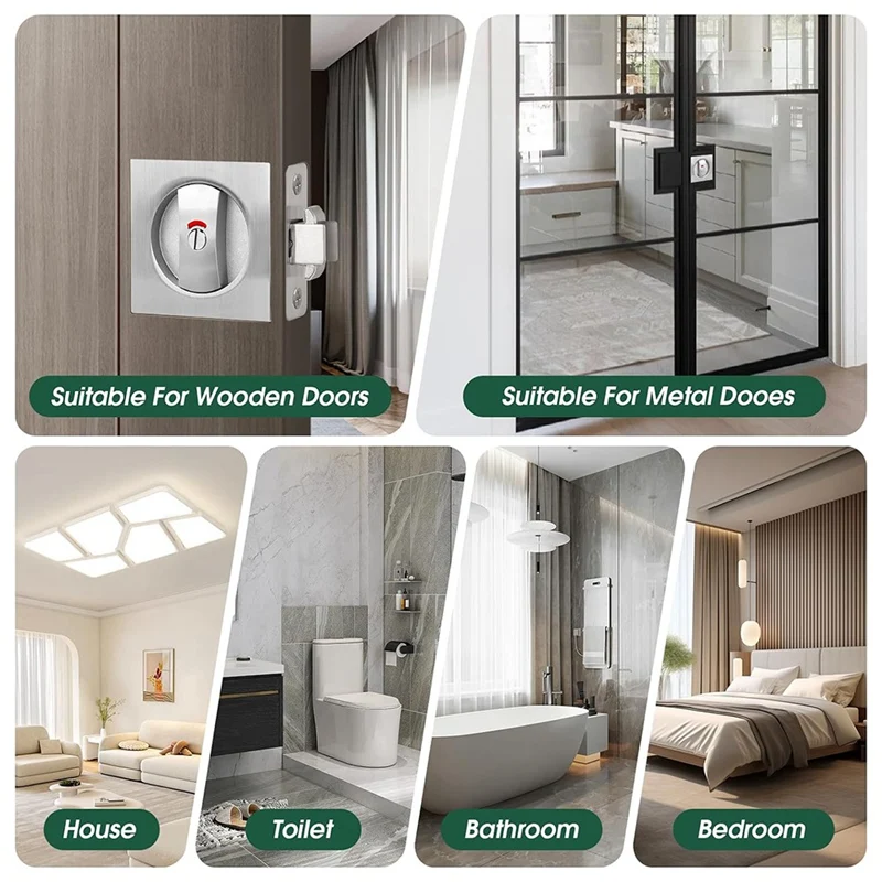 GTBL Карманный дверной замок с индикатором серебристый квадратный карманная