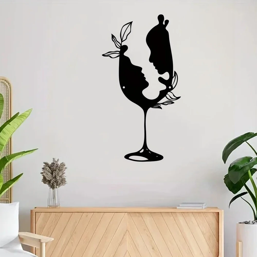 1 Шт. Настенное Украшение Женщина В Стекле Металлическая Художественная