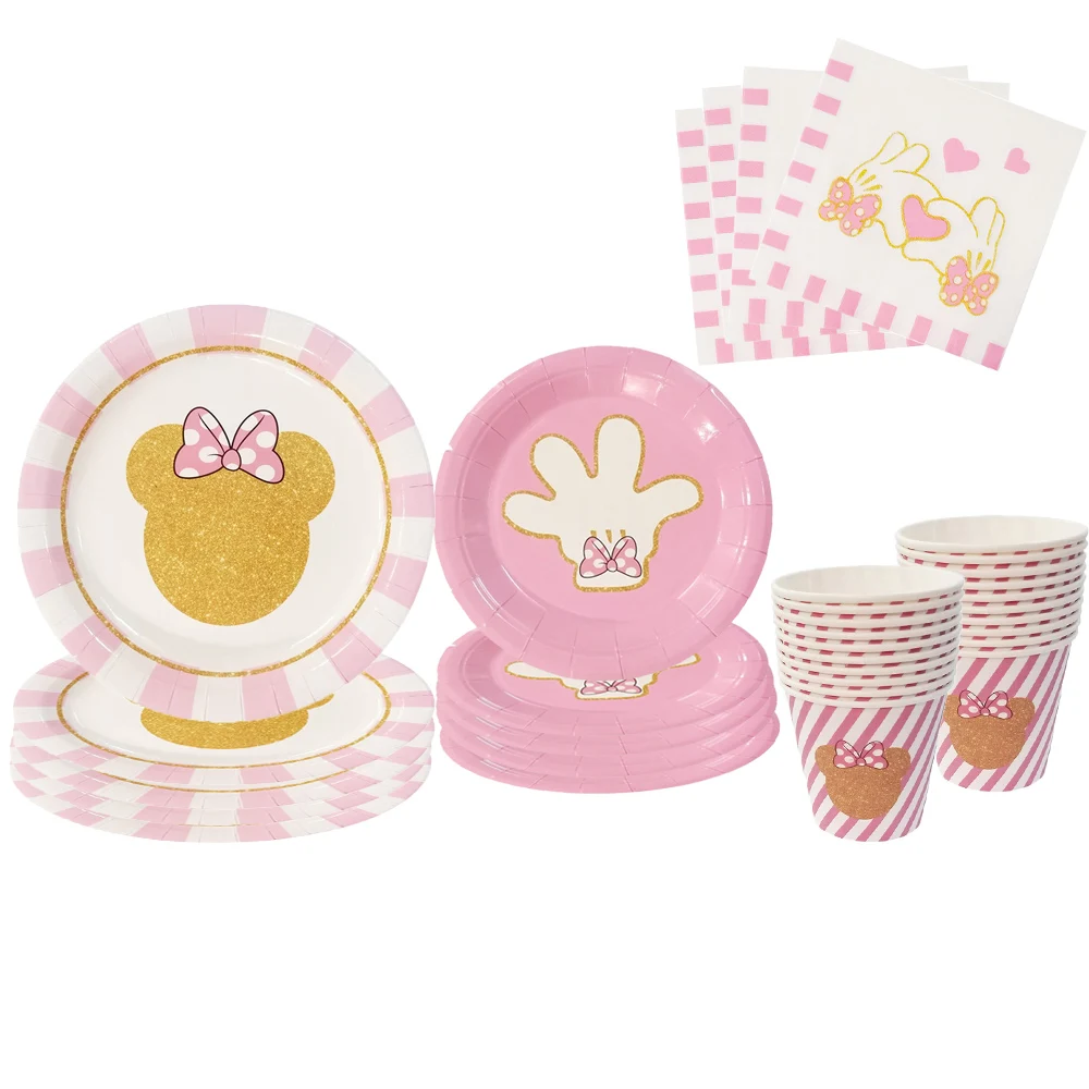 

60 шт., розовые наклейки в виде Минни