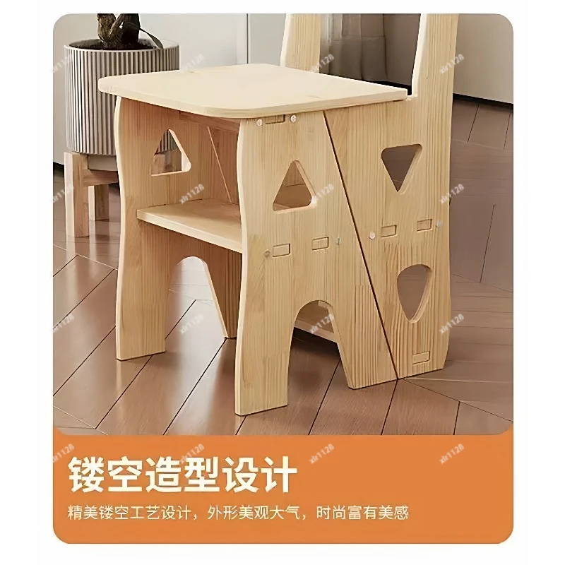 Многофункциональный складной стул-лестница из массива дерева для дома и небольших помещений (art.: 3920da3833f60) - 3920da3833f60