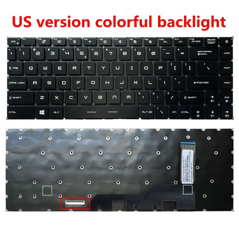 Новая клавиатура RU/US для MSI GE66 GP66 Raider 10SF 10SFS 10SGS MS-1541 GS66 Stealth 10SD 10SE MS-16V1 с RGB подсветкой