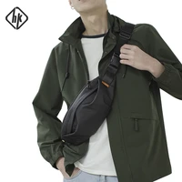 hcankcan fashion waist bag for men waterproof anti theft shoulder bag male for travel leisure 7 2linch phone bags mens belt bag