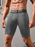 men letter tape topstitching sports tights