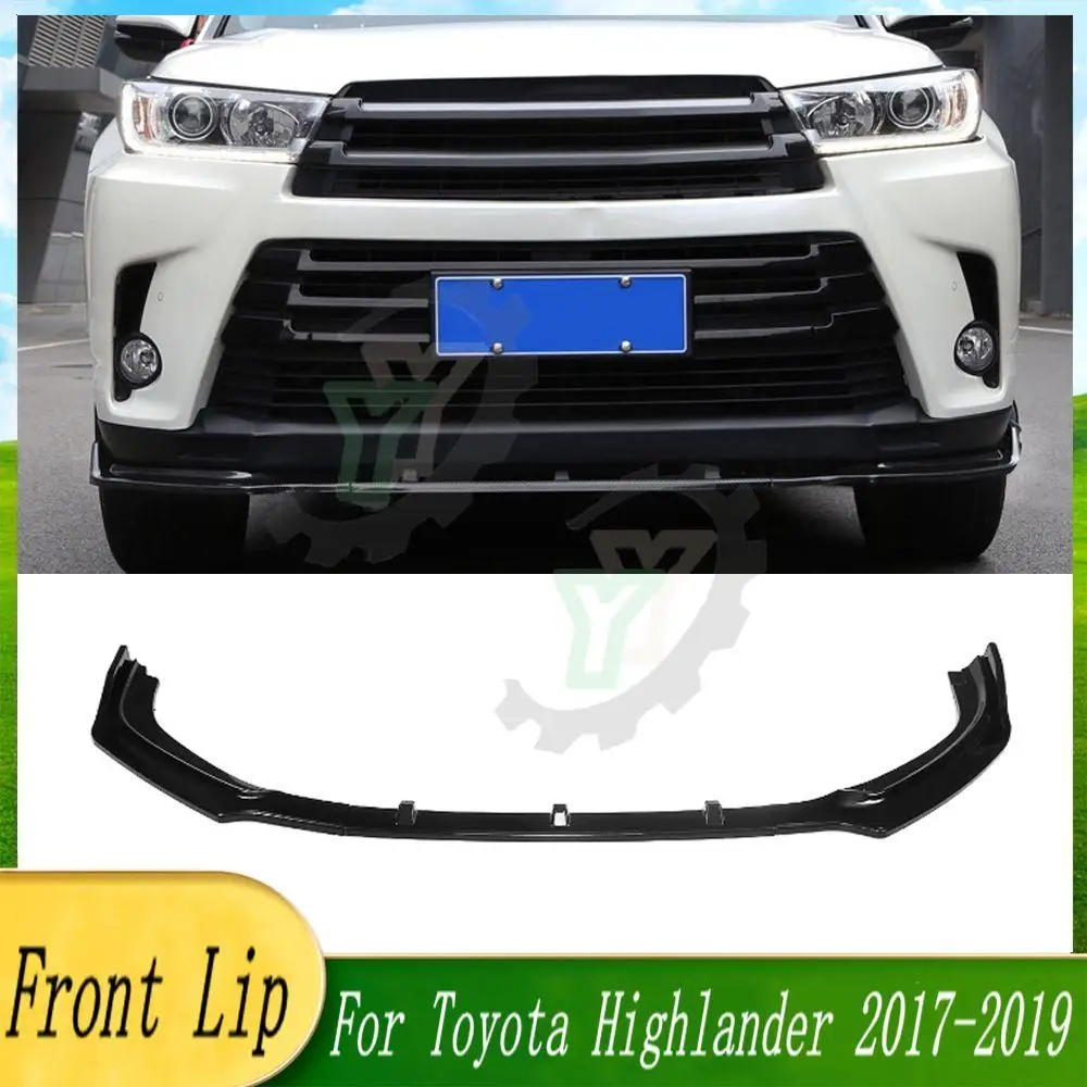 

3PCS Car Front Bumper Lip Spoiler Splitter Diffuser Detachable Body Kit Cover Guard For Toyota For Highlander 2017 2018 2019