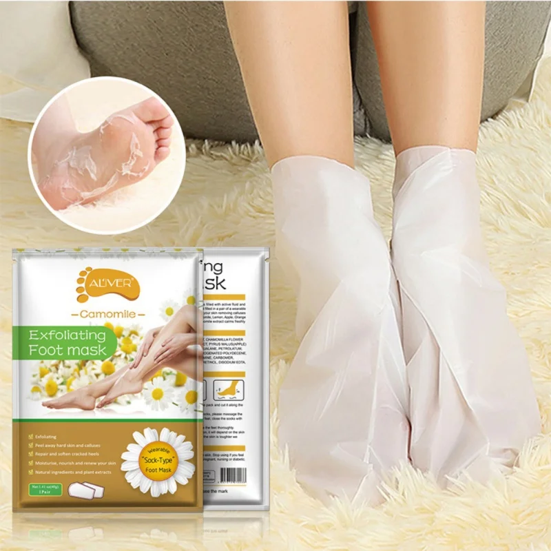 

1 Pair Exfoliating Foot Mask Rose Chamomile Calluses Removal Lavender Heel Soften Socks Beauty Health Peeling Renewal Dead Skin