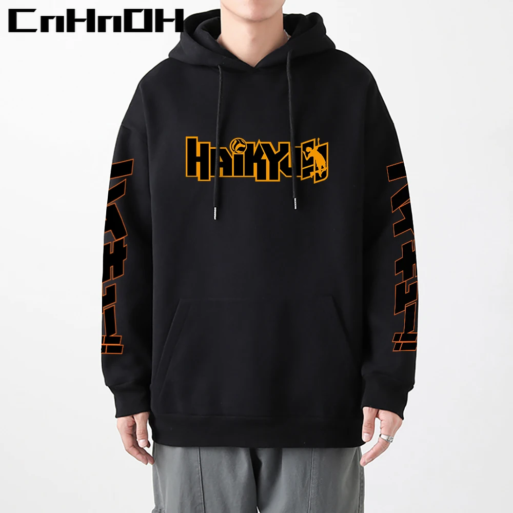 Худи мужское с японским аниме принтом манги Haikyuu новая модная толстовка флисовые