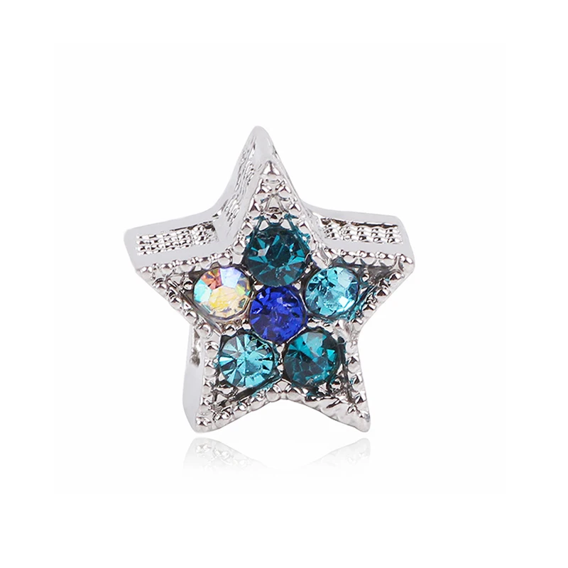 2 шт./лот хрустальные бусины со звездами и луной подвески в форме сердца подходят